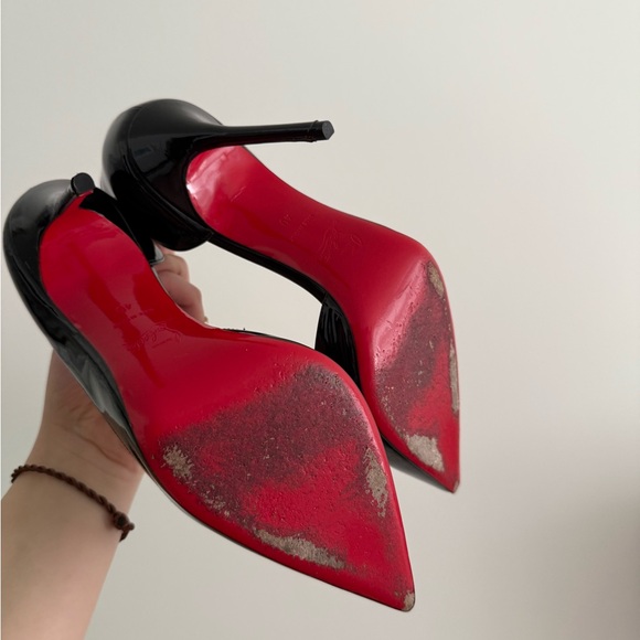 Christian Louboutin Iriza Black 100mm Patent Pump Size 40 (fits like US 10) - Picture 3 of 13